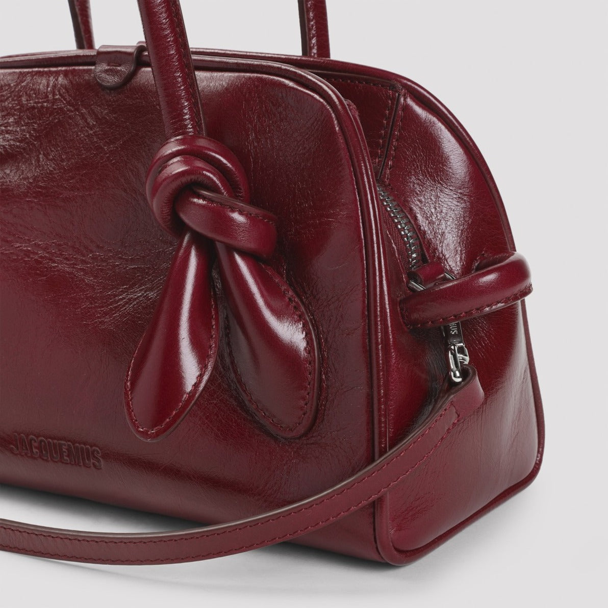 Vibrant Red Leather Handbag With Structured Silhouette