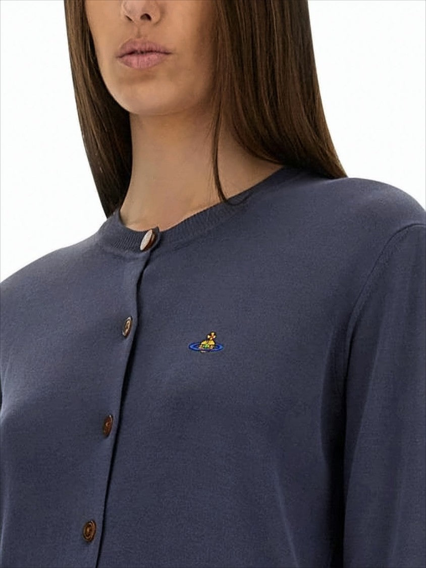 Classic Cotton Cardigan with Layered Hem