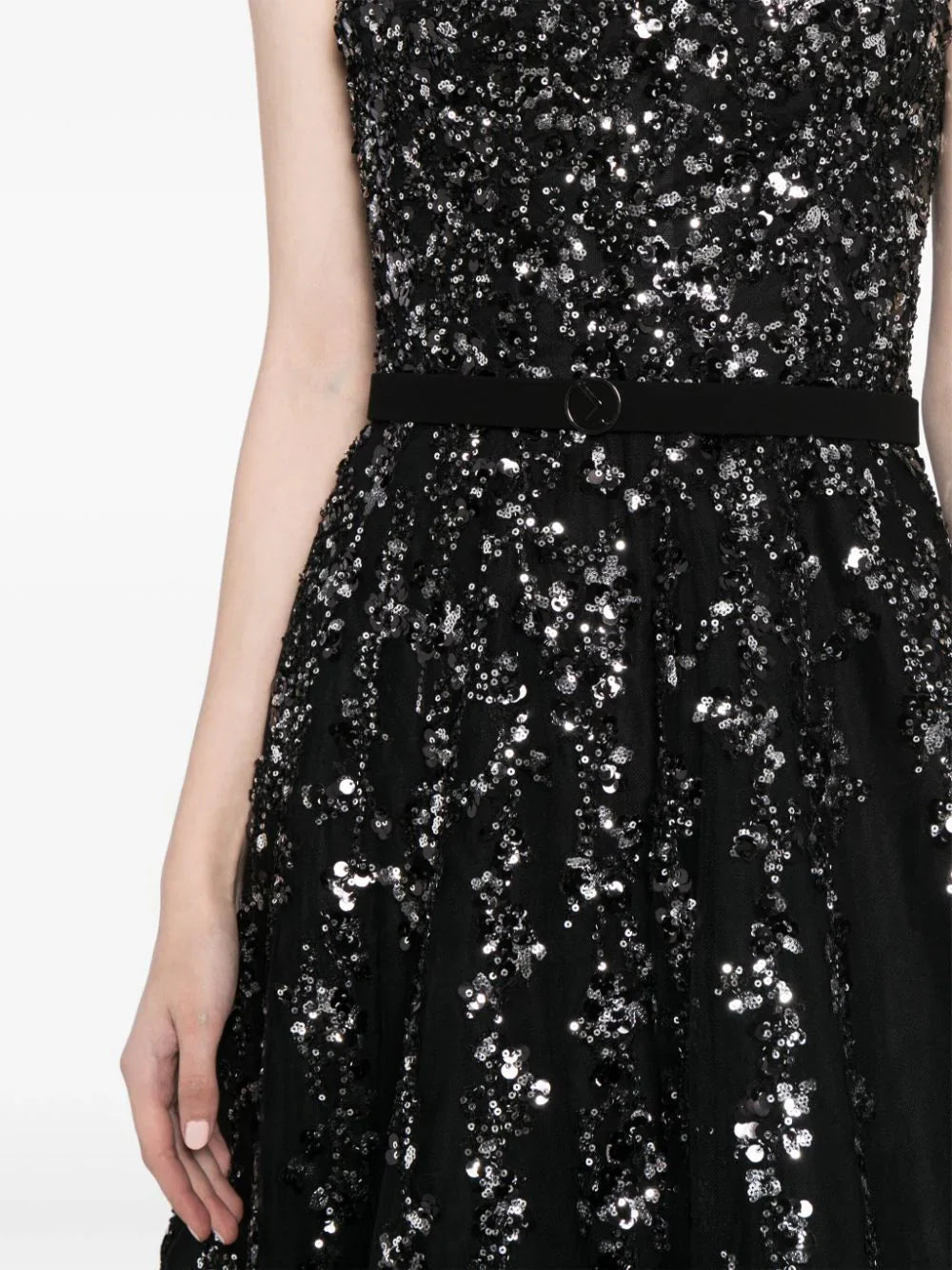 Tulle Stapless Dress With A Dotted Beading