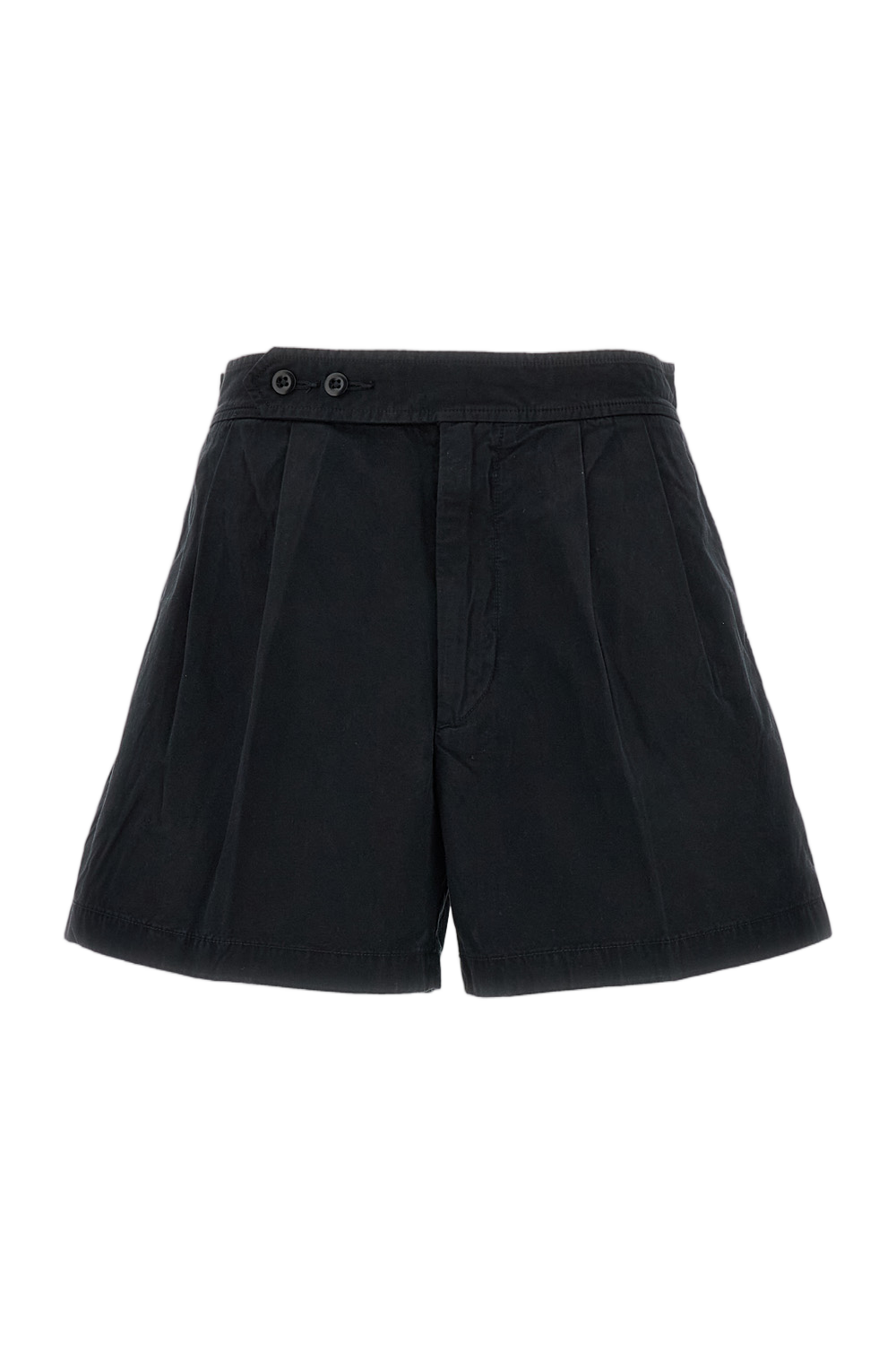 Thigh-Length Cotton Shorts with Wide Flared Leg