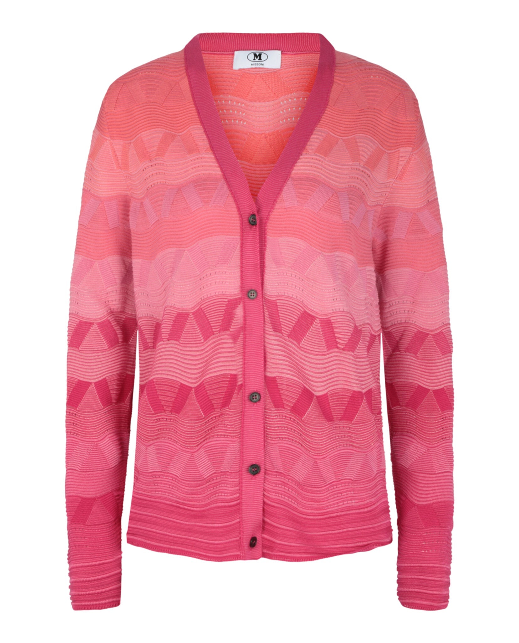Wave-Pattern Slim Cardigan