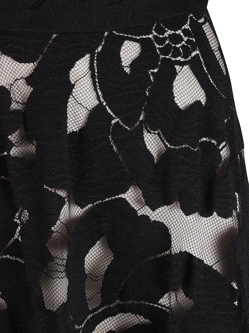 Floral Lace Overlay Skirt With Flowing Silhouette