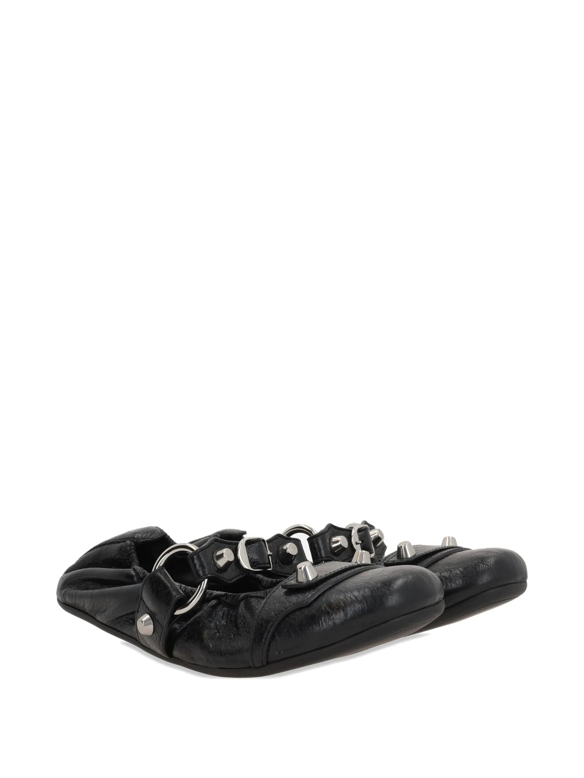 Black City Flap L005 Leather Ballerinas