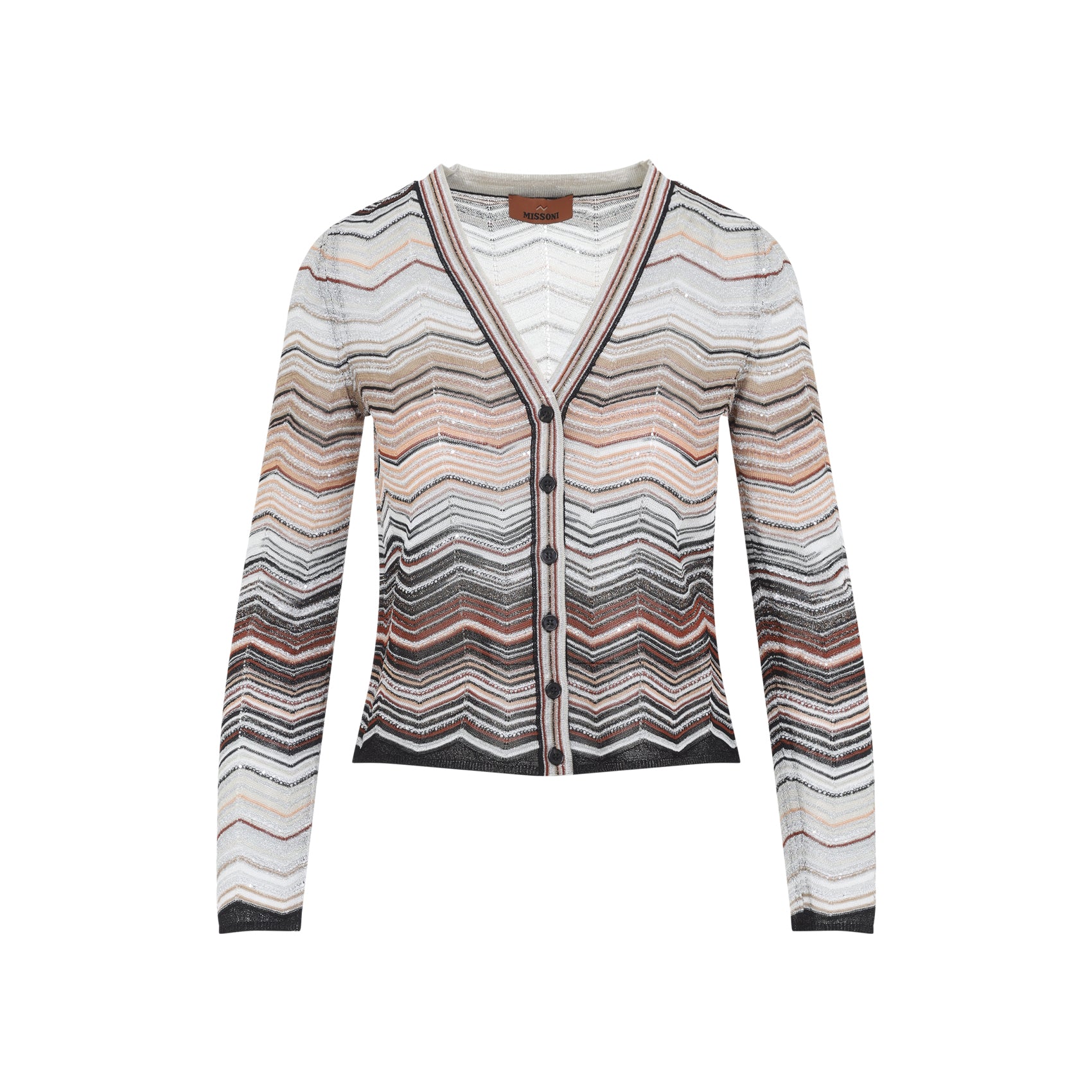 Multicolor Zigzag Pattern V-Neck Sweater