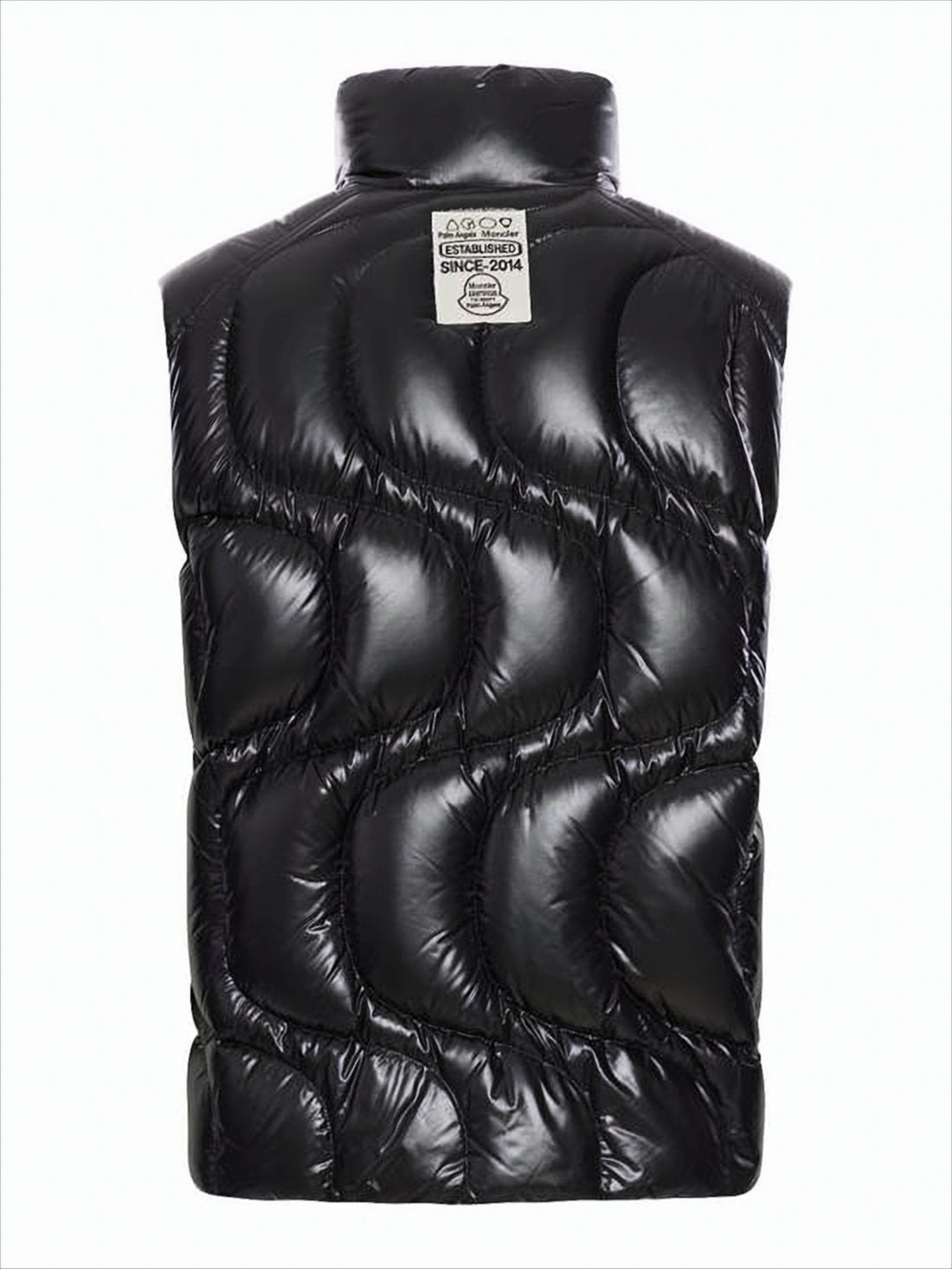 Glossy Padded Vest with High Collar