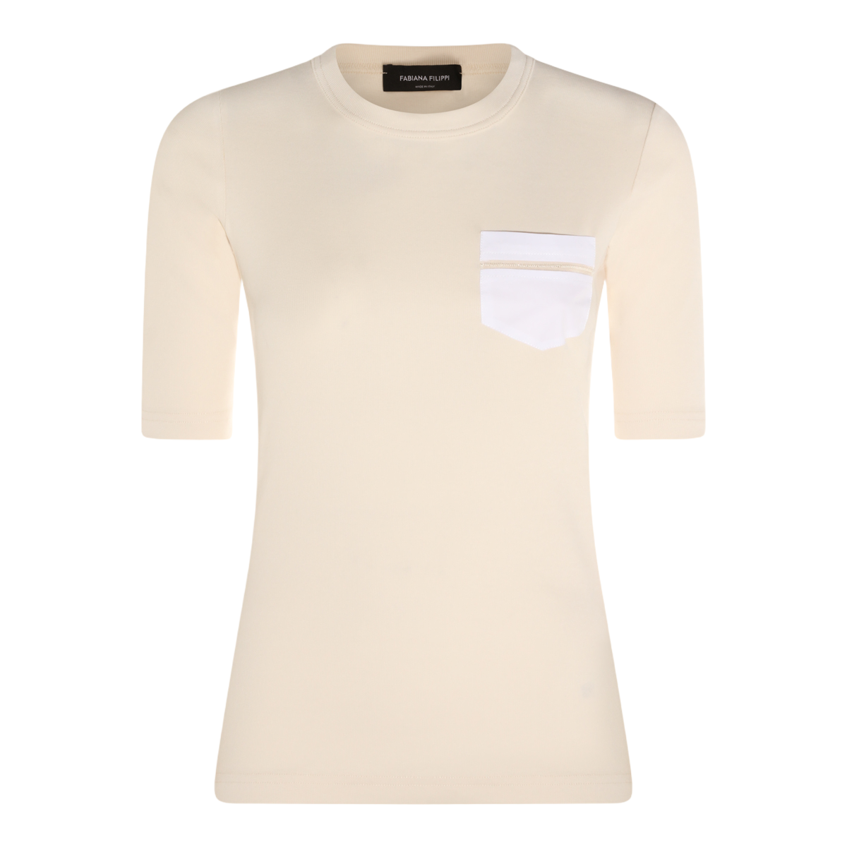 Short-Sleeve T-Shirt with Contrast Pocket Detail