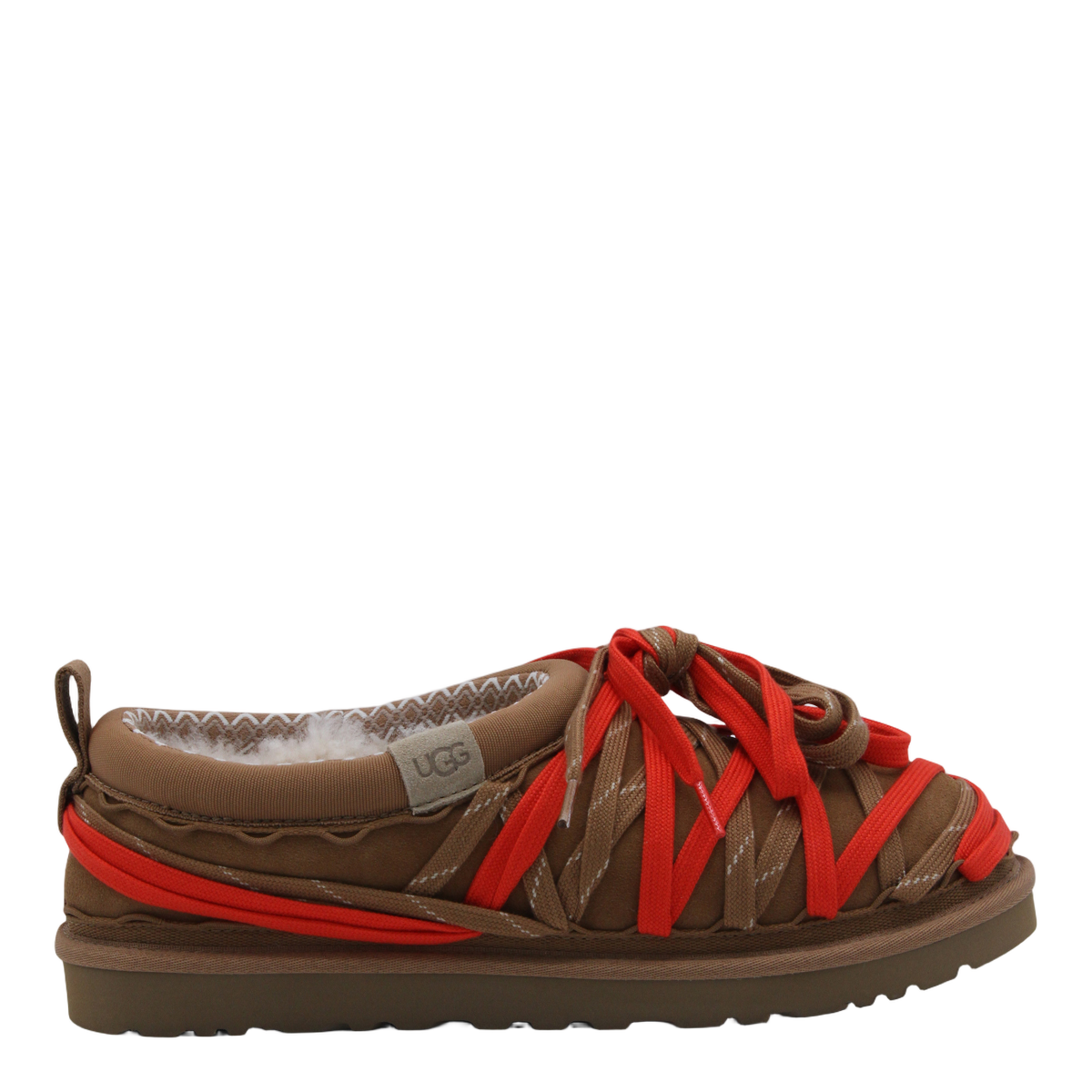 Brown Flat Shoes with Crisscrossing Straps