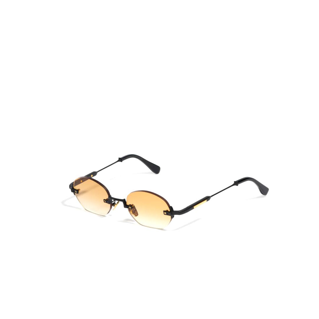 Marshall Rimless Hexagonal Sunglasses with Gradient Amber Lenses