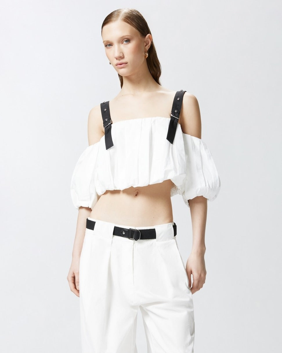 Multicolor Off-Shoulder Top With Sleeves