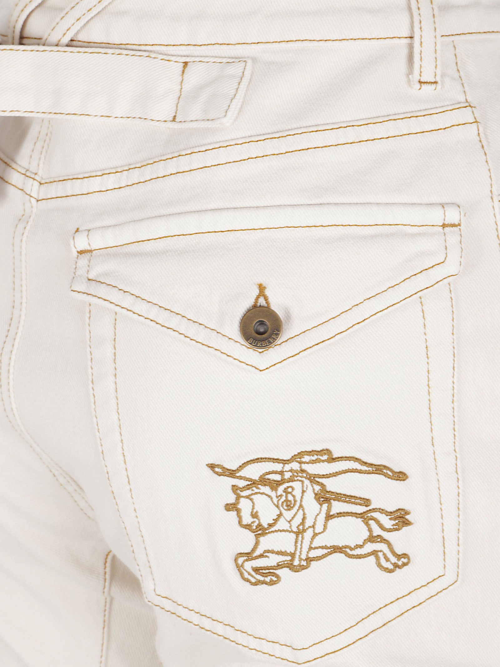 High-Waisted Flared Denim Jeans with Equestrian Embroidery