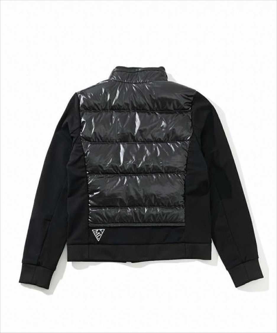 Quilted Black Puffer Jacket with Stand Collar
