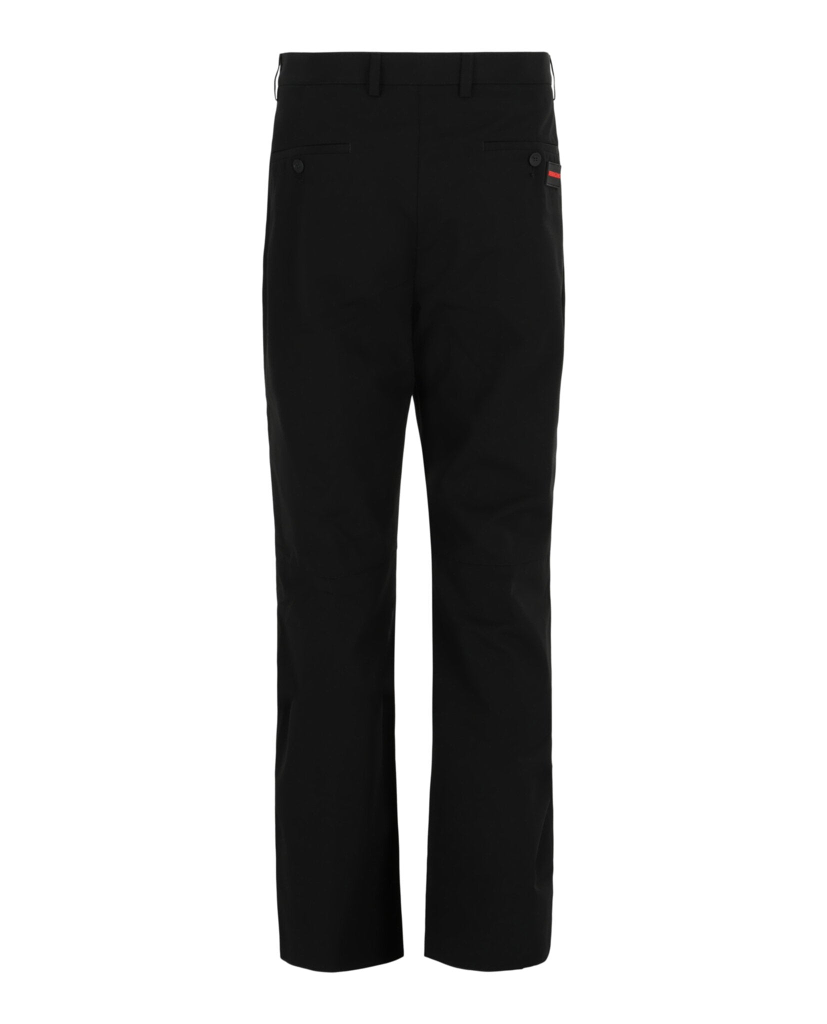 Mid-Rise Straight Leg Trousers With Double Pleat