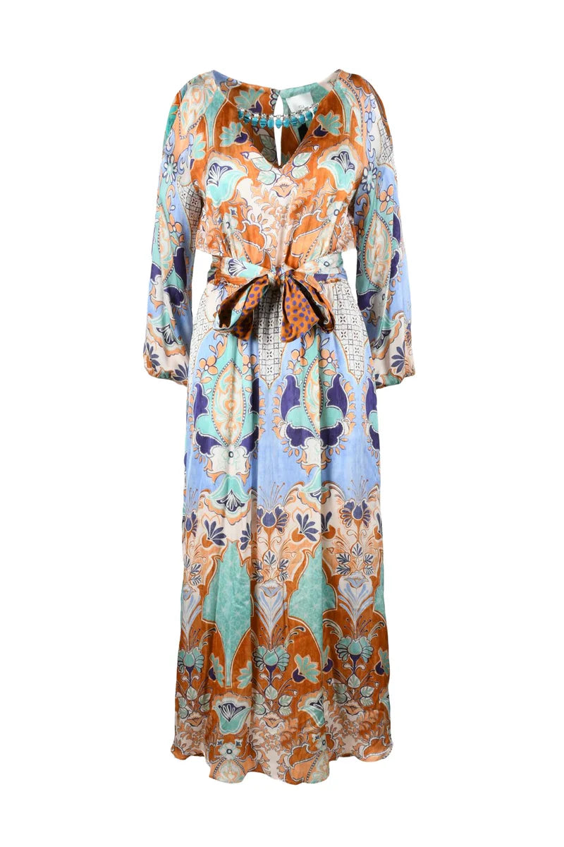 Long Viscose Dress - Multicolor
