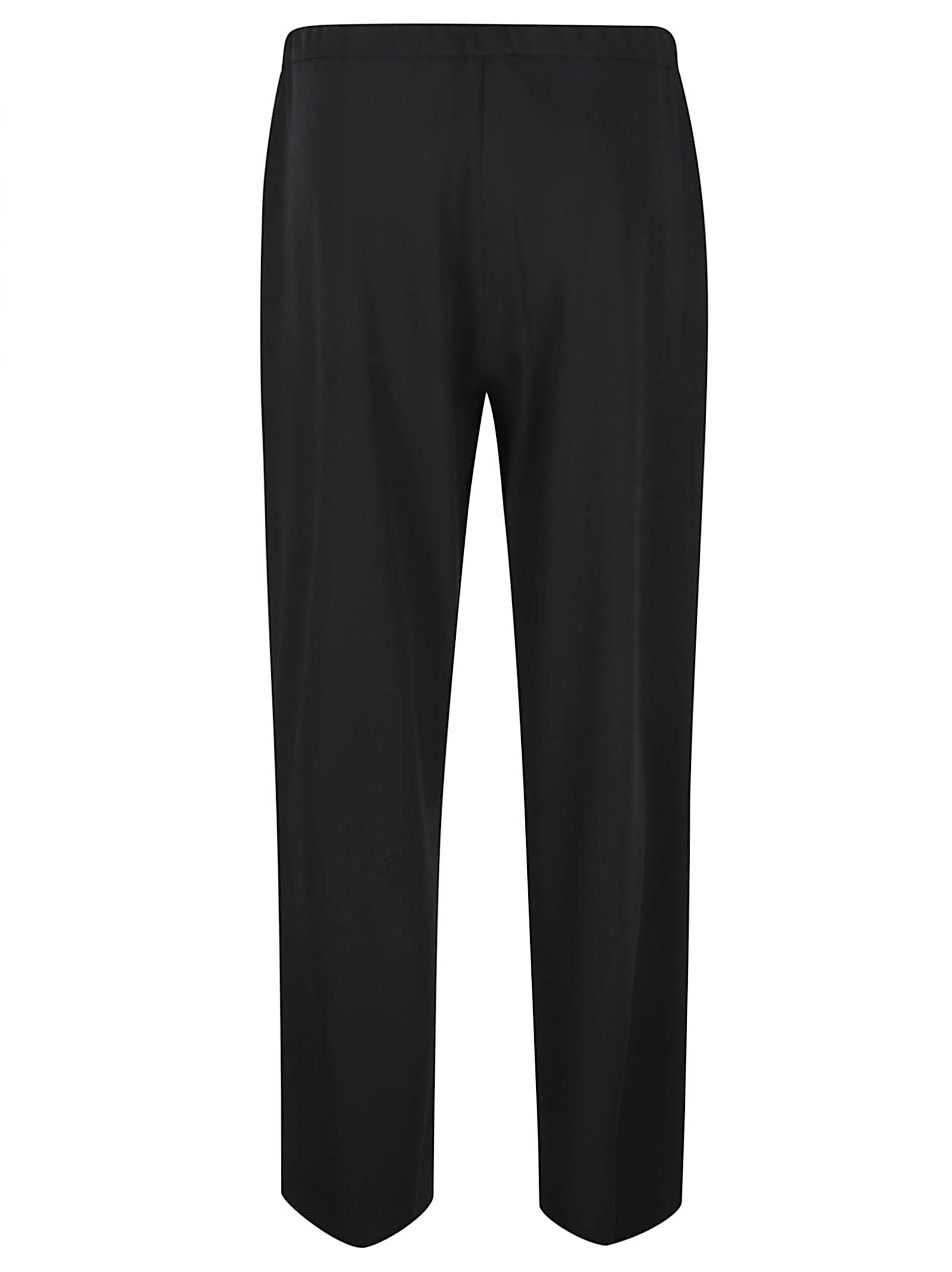 Cropped Black Pants with Straight Cut