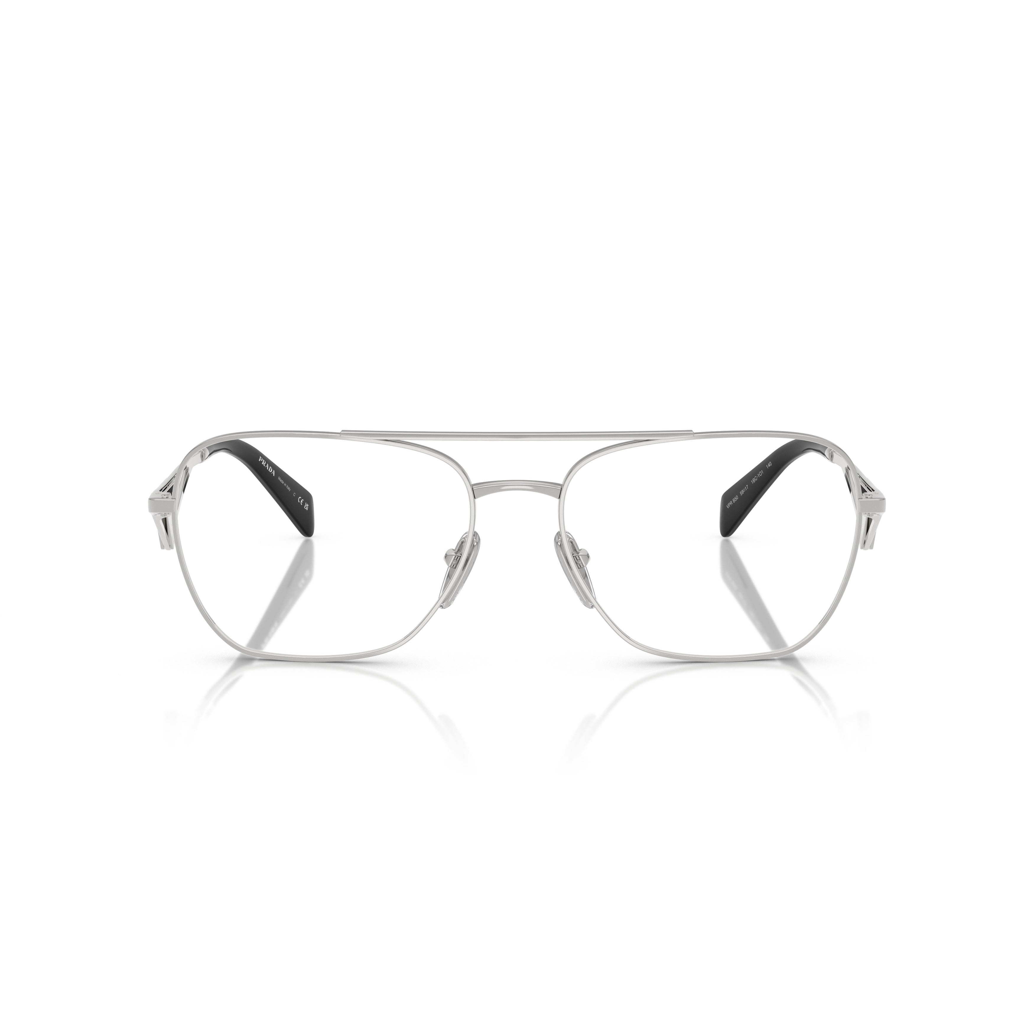 0pr B50v Rectangular Silver-tone Metal Sunglasses