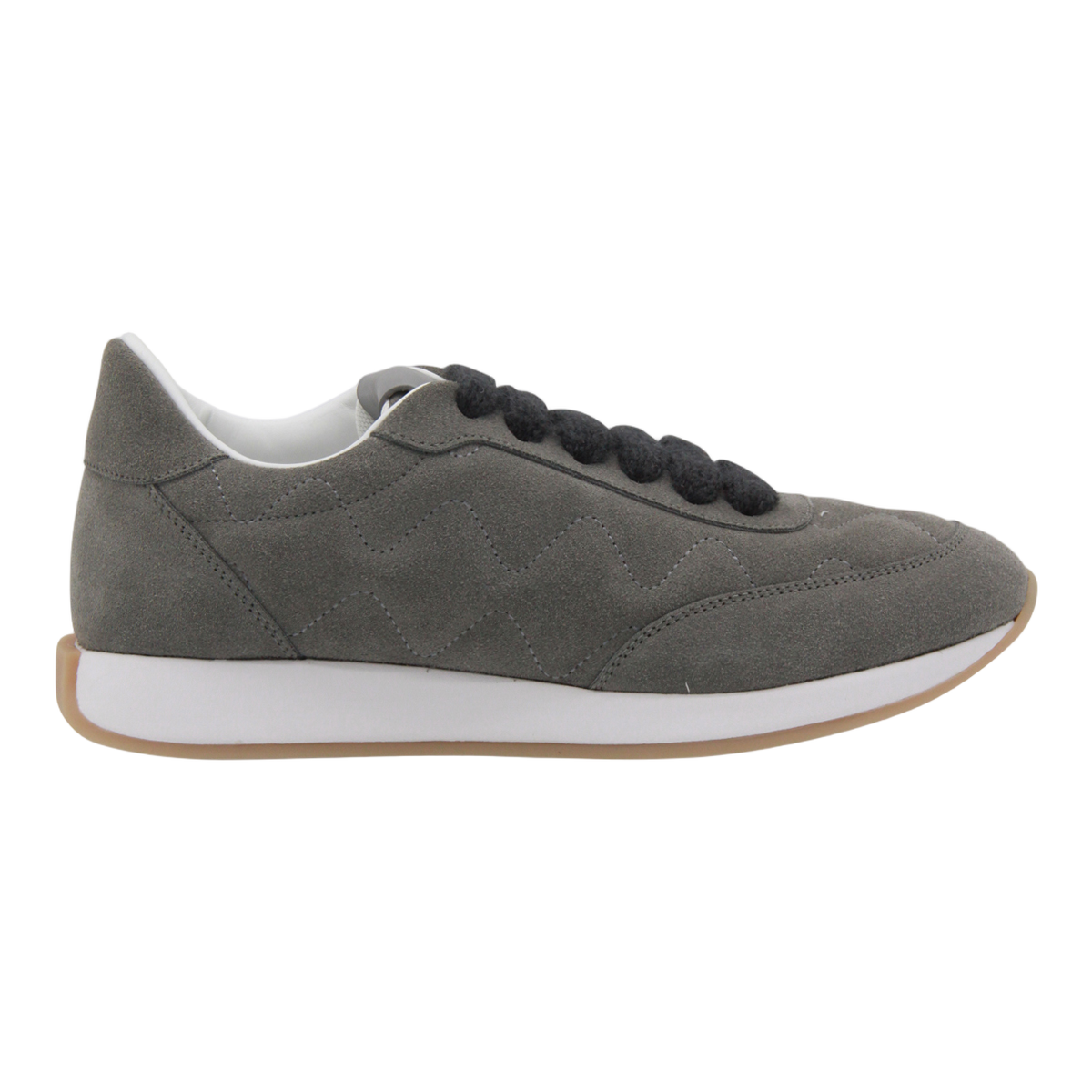 Soft Suede Sneakers with Zigzag Stitch Design