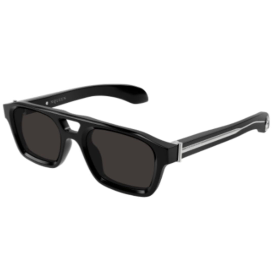 Am0505s Rectangular Frame Sunglasses with Glossy Black Finish