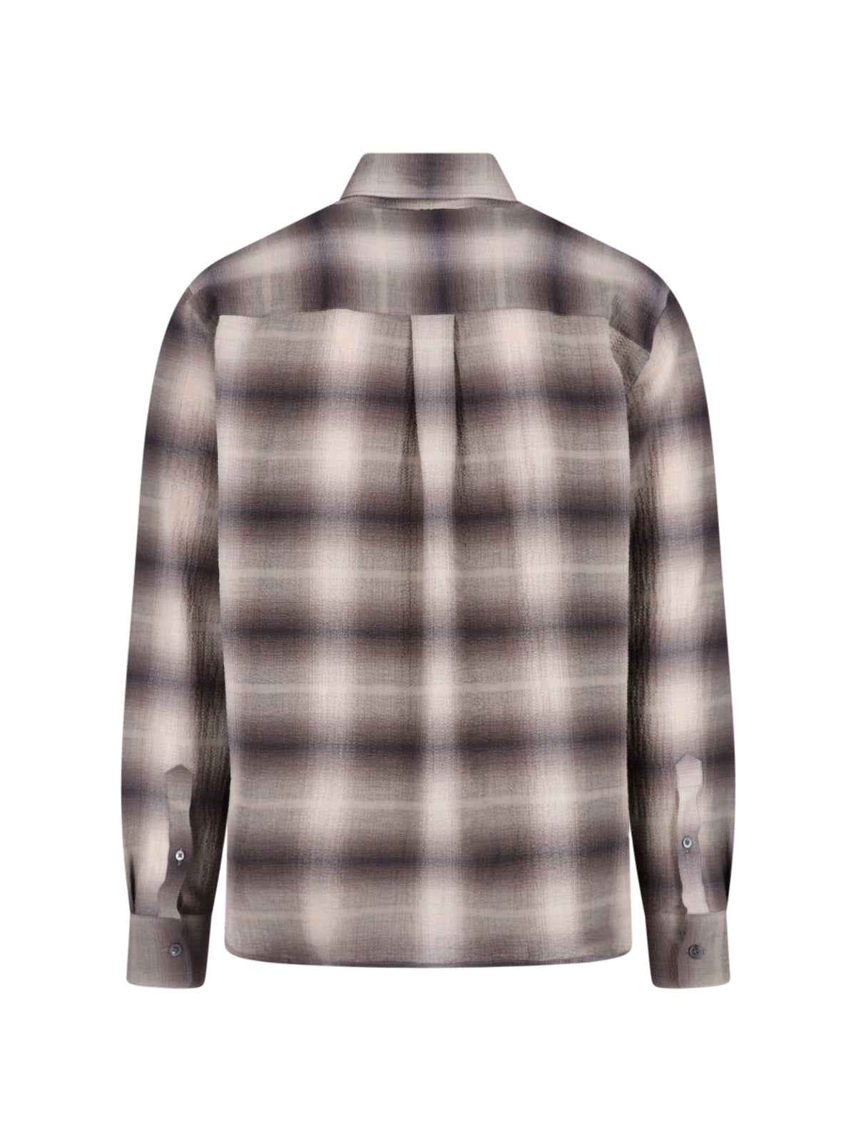 Brown Checkered Classic Collar Cotton Shirt
