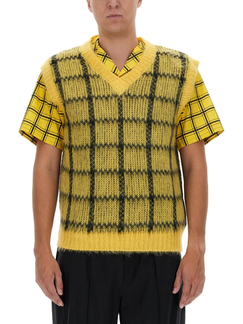 Sophisticated Checkered Knit Vest