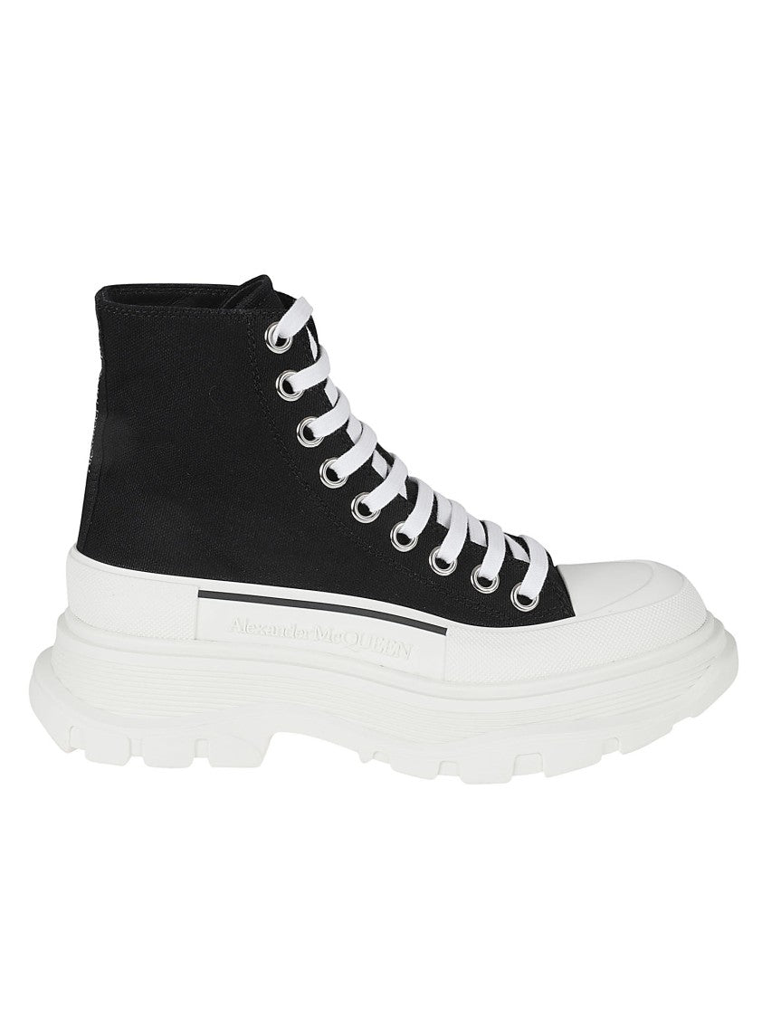 High-Top Black Canvas Boots