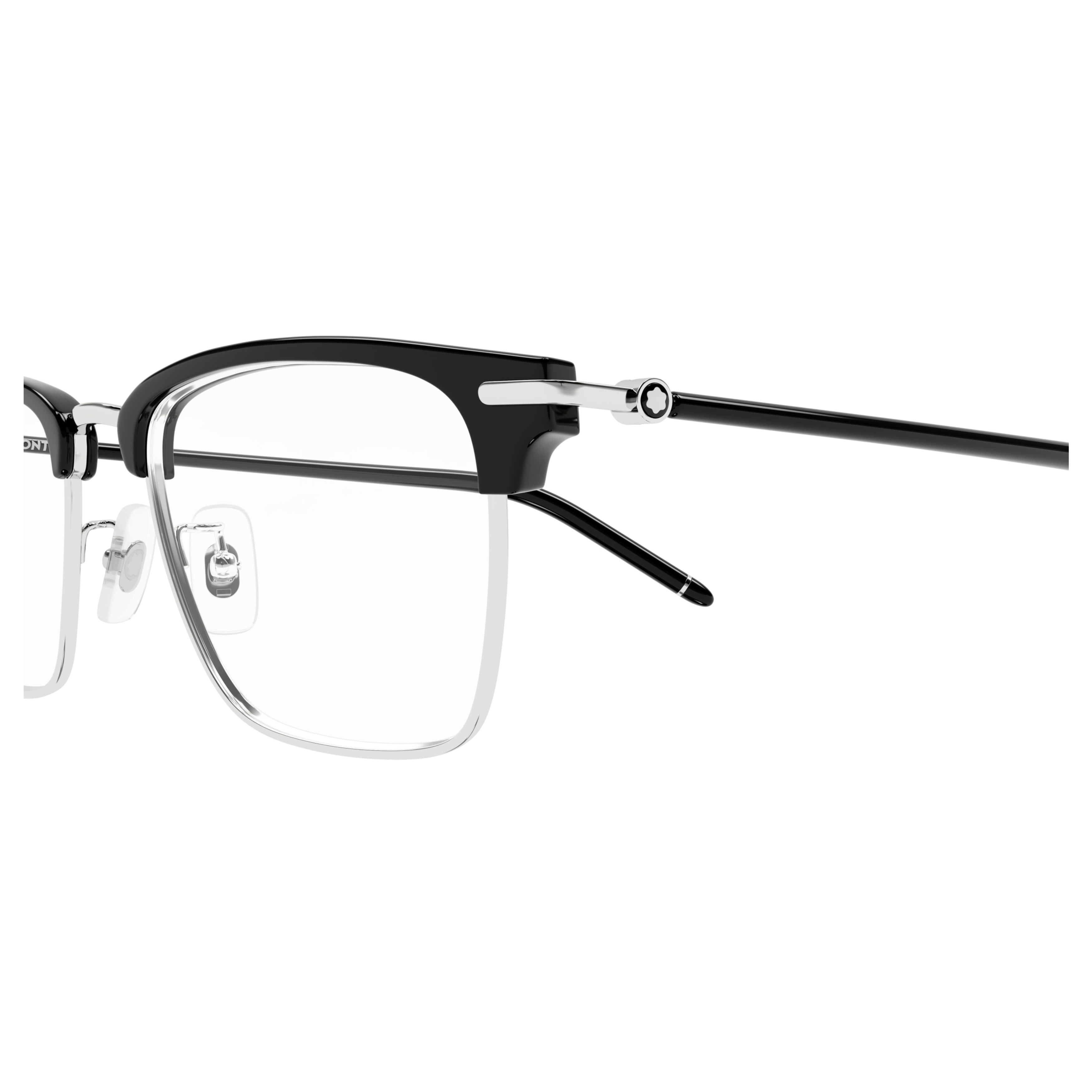 Mb0409o Half-Rim Eyeglasses with Silver Detailing