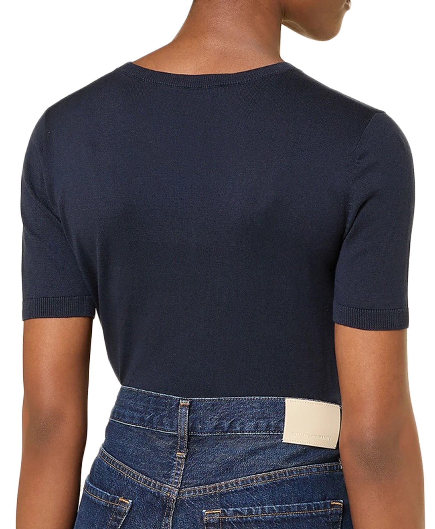 Cropped Short-Sleeved with Classic Crew Neckline