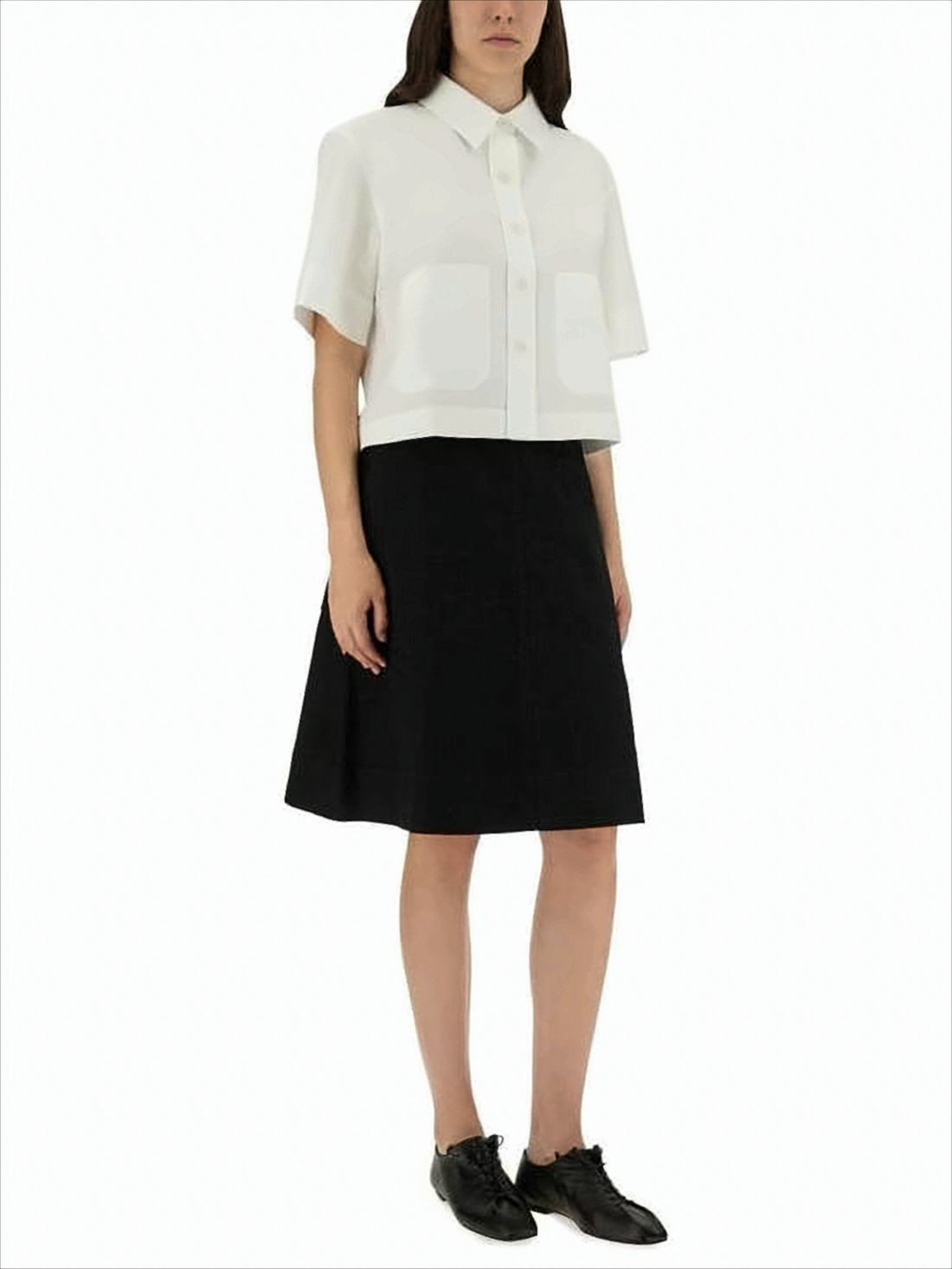 Structured A-Line Midi Skirt with Clean Design