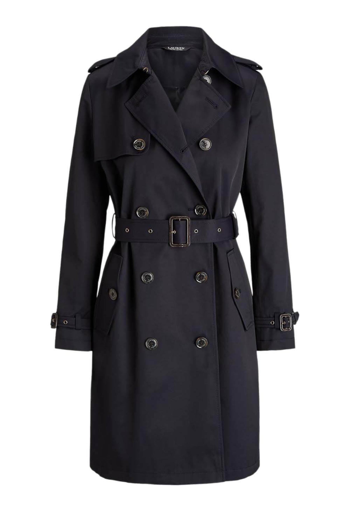 Navy Blue Double Breasted Lined Coat