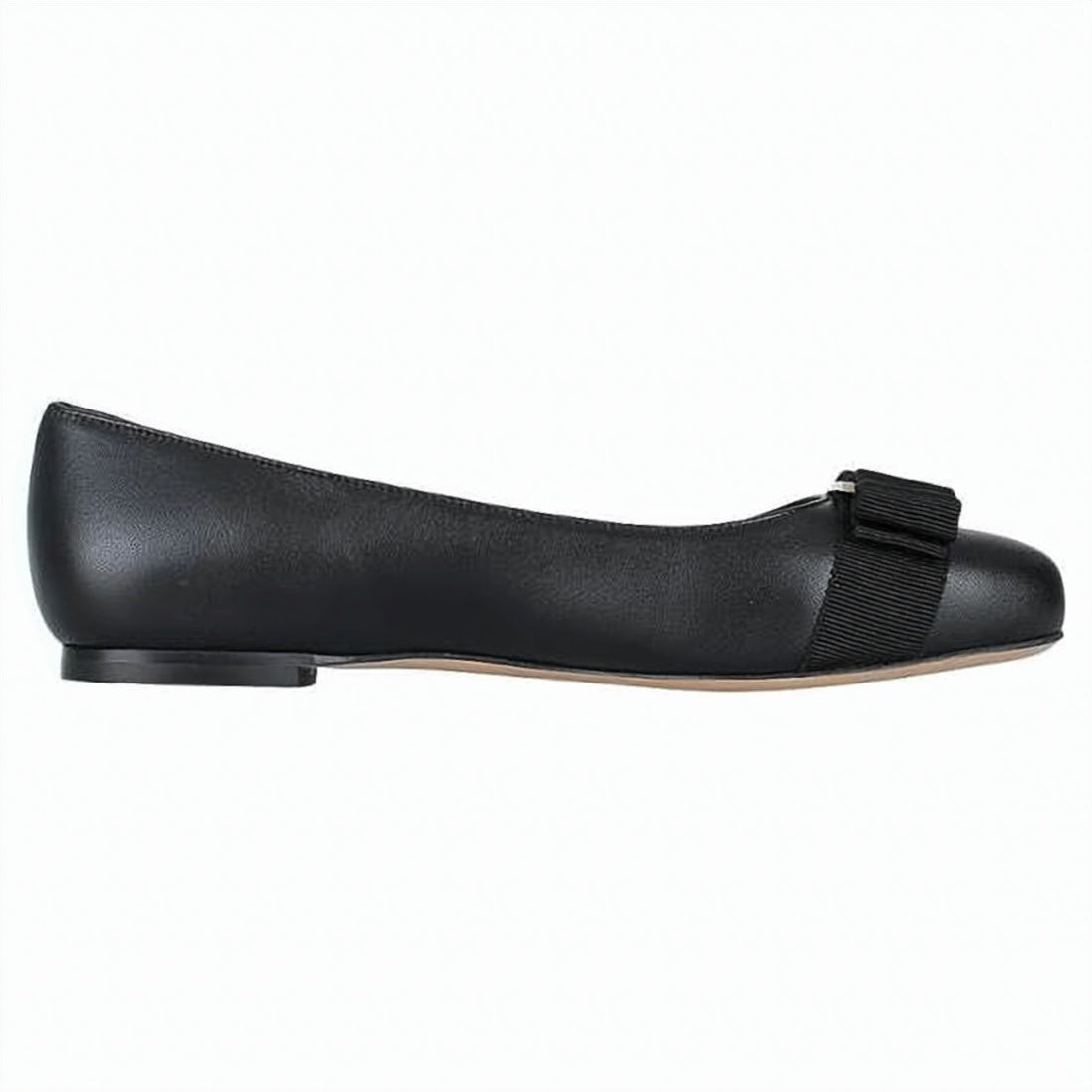 Textured Cowhide Leather Flat Shoes