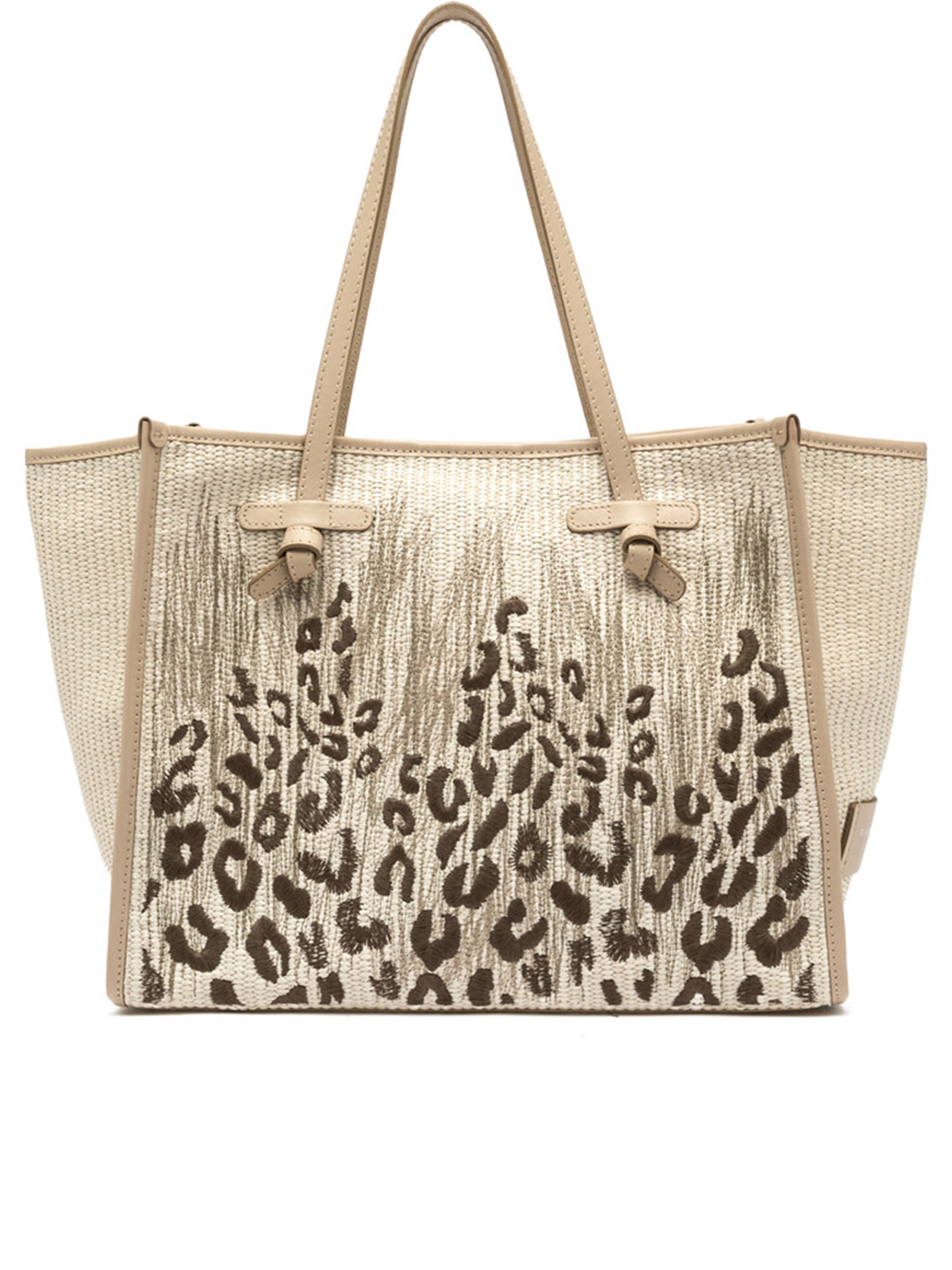 Marcella Abstract Leopard Print Woven Tote