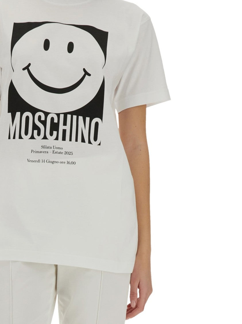 Graphic Print Cotton T-Shirt With Crew Neckline