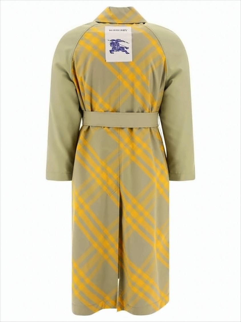 Reversible Trench Coat with Bold Plaid