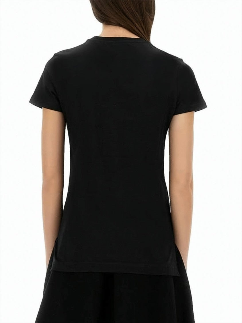 Black Cotton T-Shirt with Bold Graphic Emblem