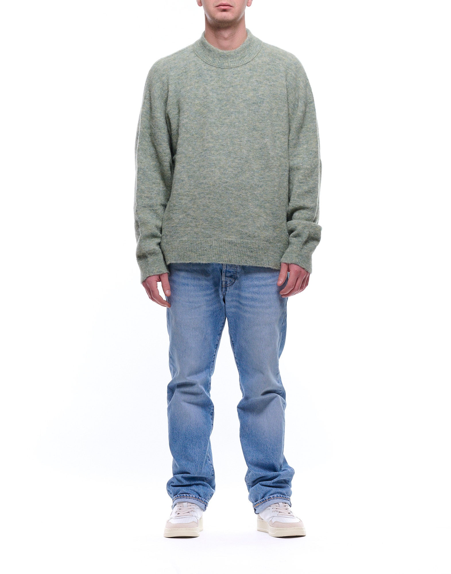 Sage Green Brushed Crewneck Sweater