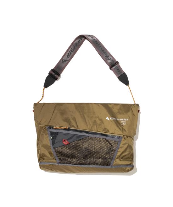 Rectangular Brown Polyamide Shoulder Bag with Mesh Pocket