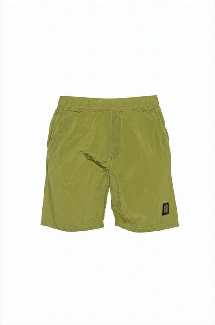 Mid-Thigh Length Green Swim Shorts