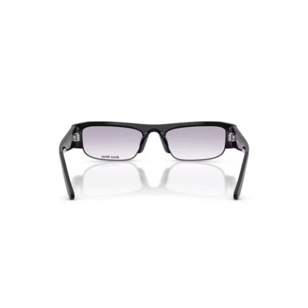 Rectangular Sunglasses with Glossy Black Acetate Frame