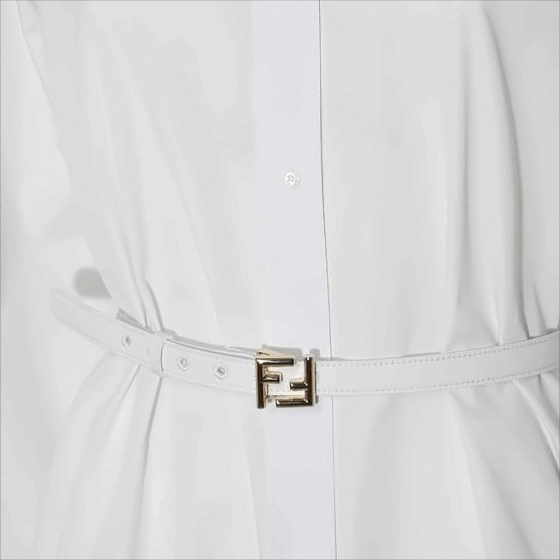 Midi-Length Cotton Shirt Dress with Tailored Silhouette