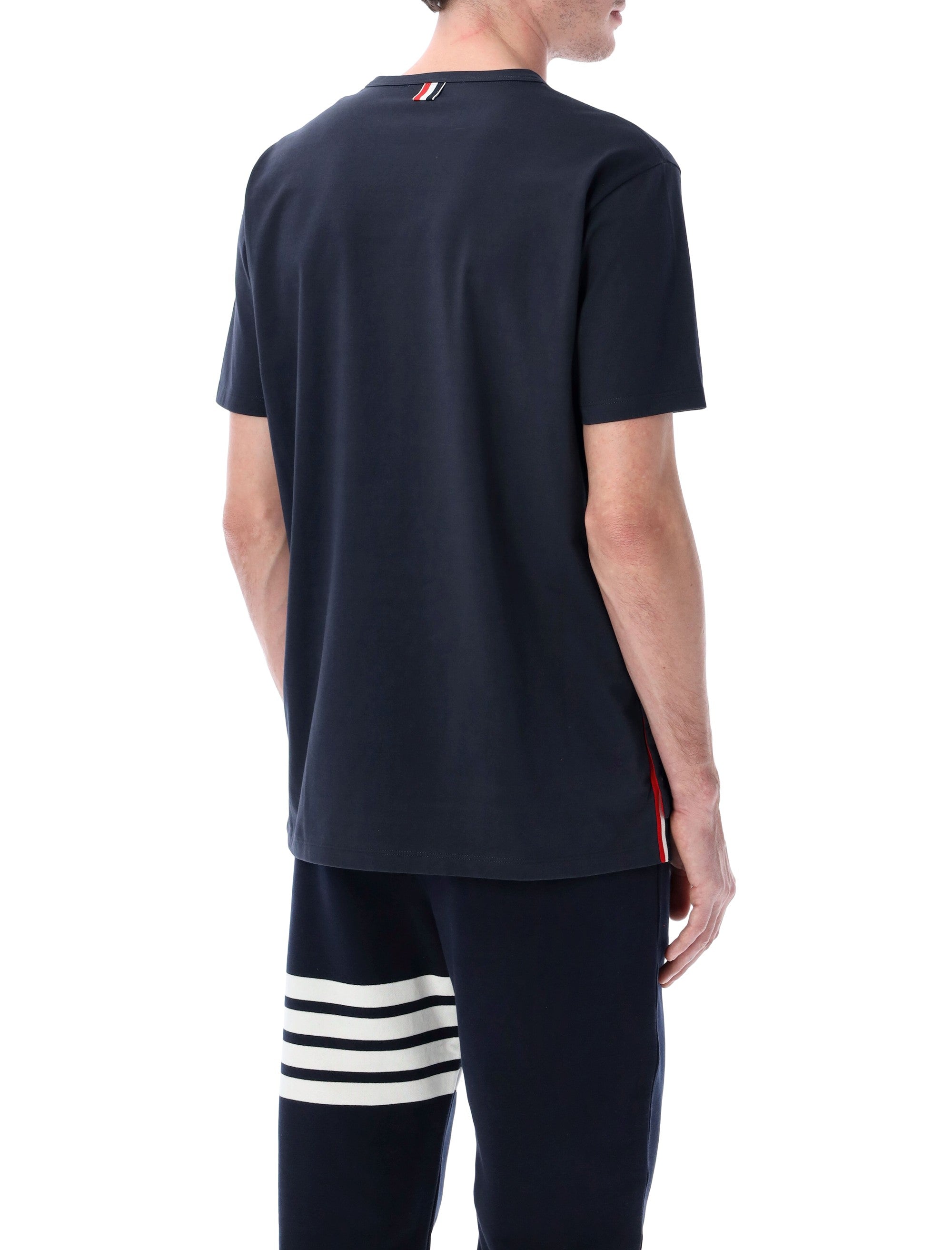 Medium-Weight Cotton Jersey Pocket T-Shirt with Striped Accents
