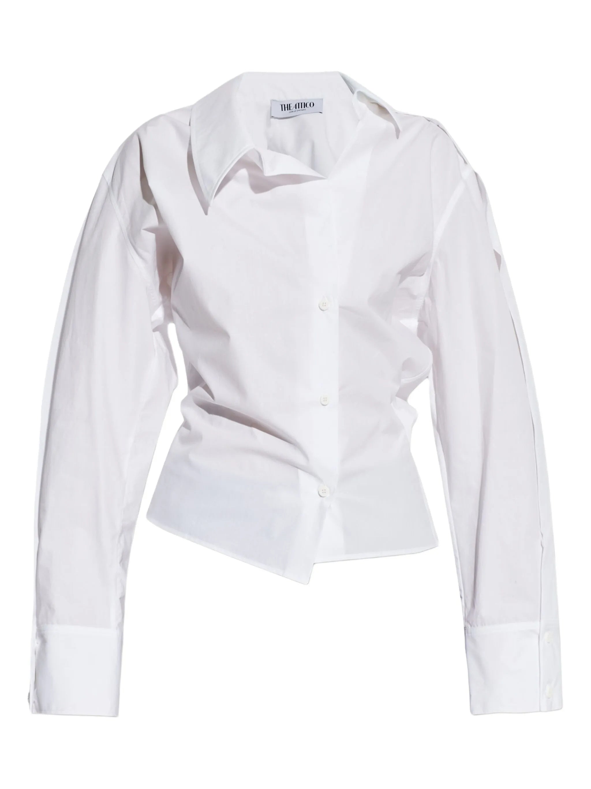 White Structured Fit Plain Shirt