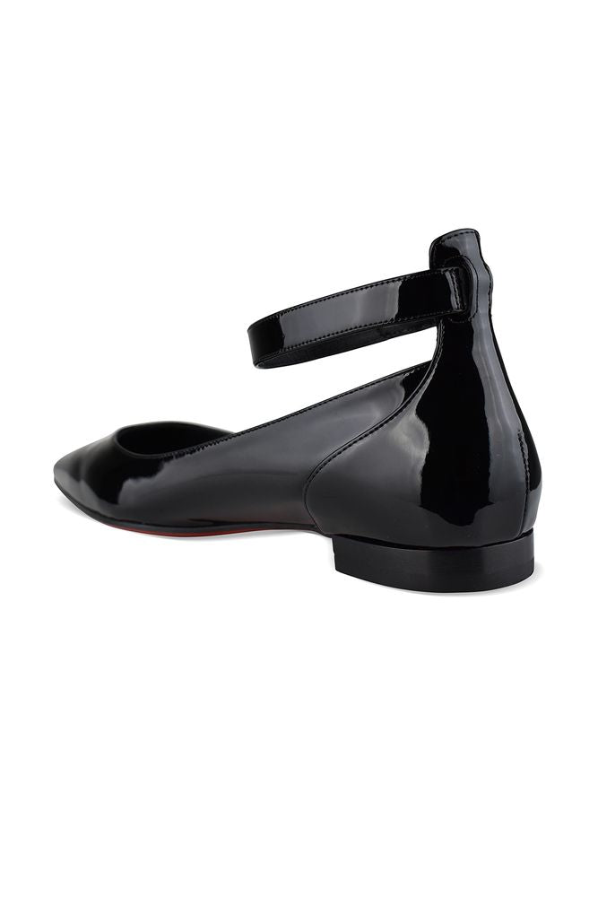 Pointed Toe Ballerinas With Ankle Strap
