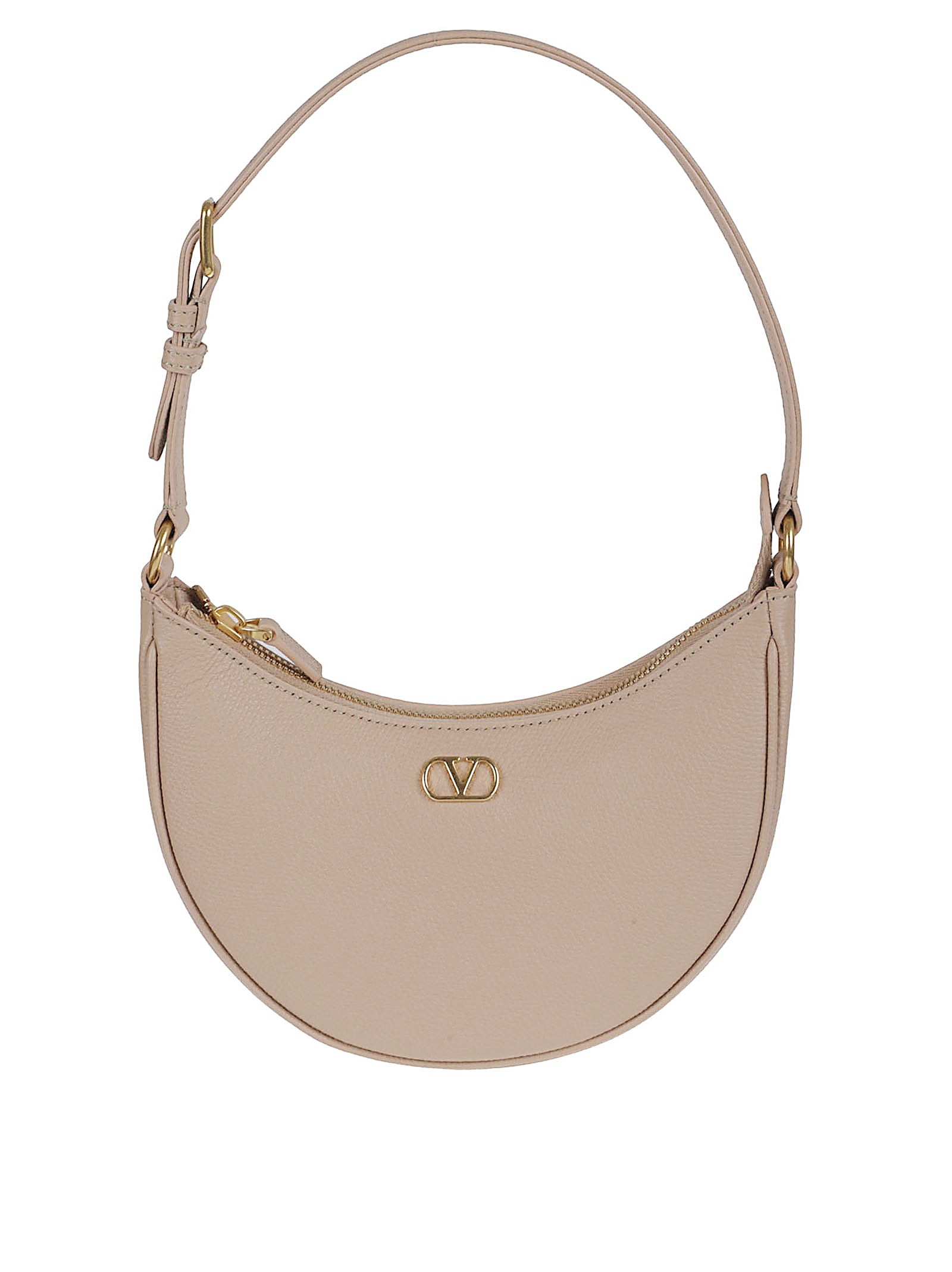 Grainy Calfskin Mini Hobo Bag with Antique Brass Hardware