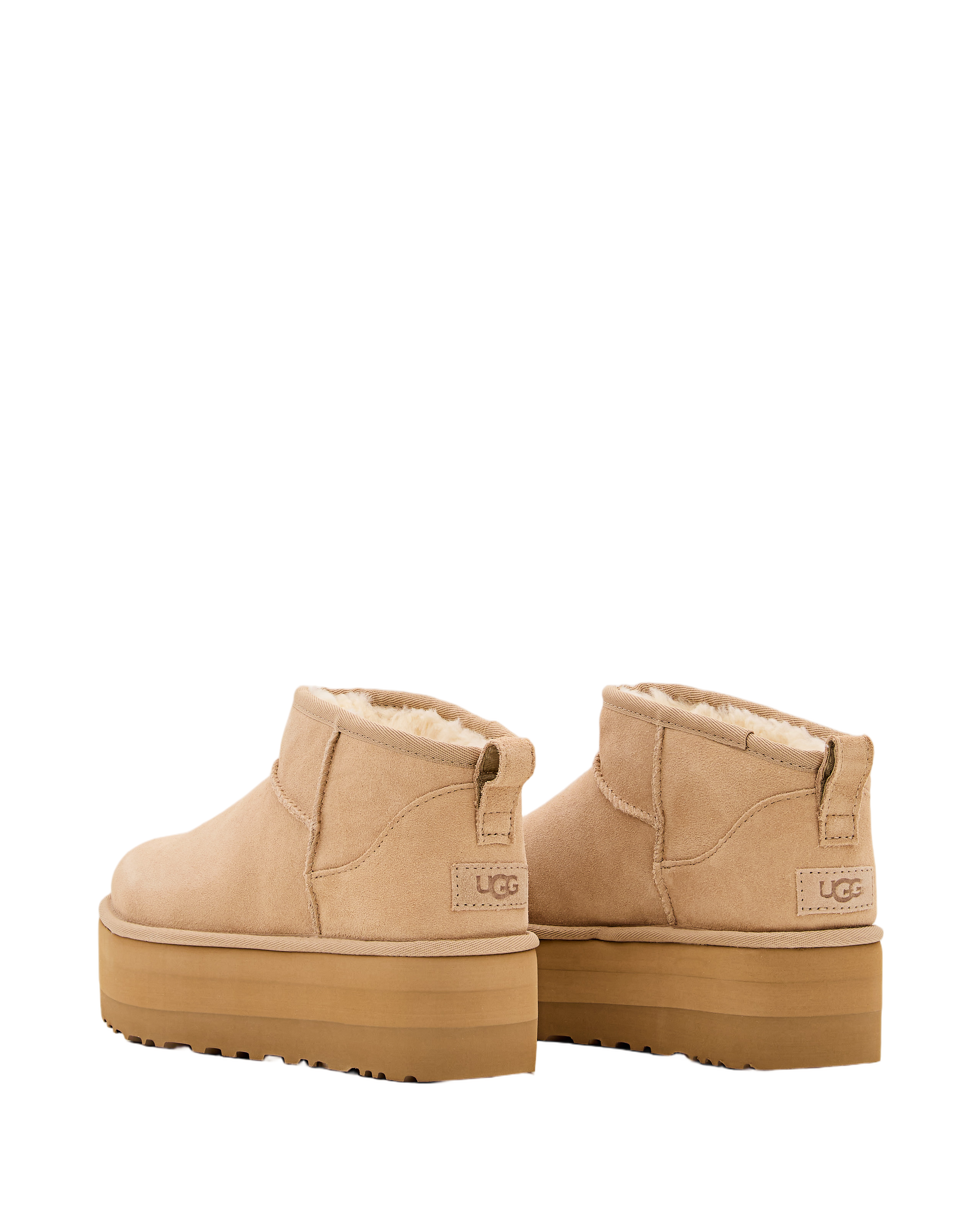 Beige W Classic Ultra Mini Platform Suede Boots