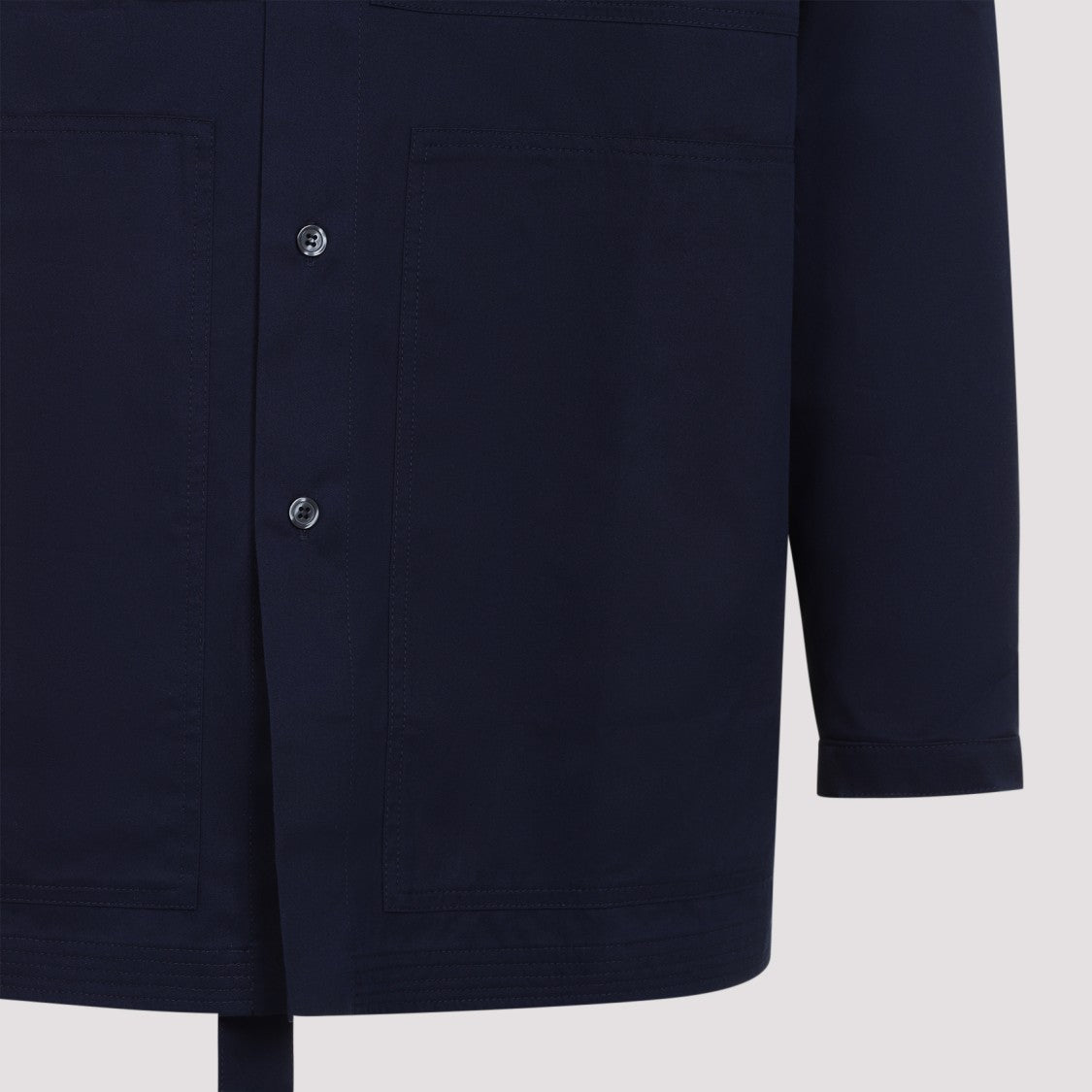 Blue Shirt With Classic Collar And Contrasting Back Stripes