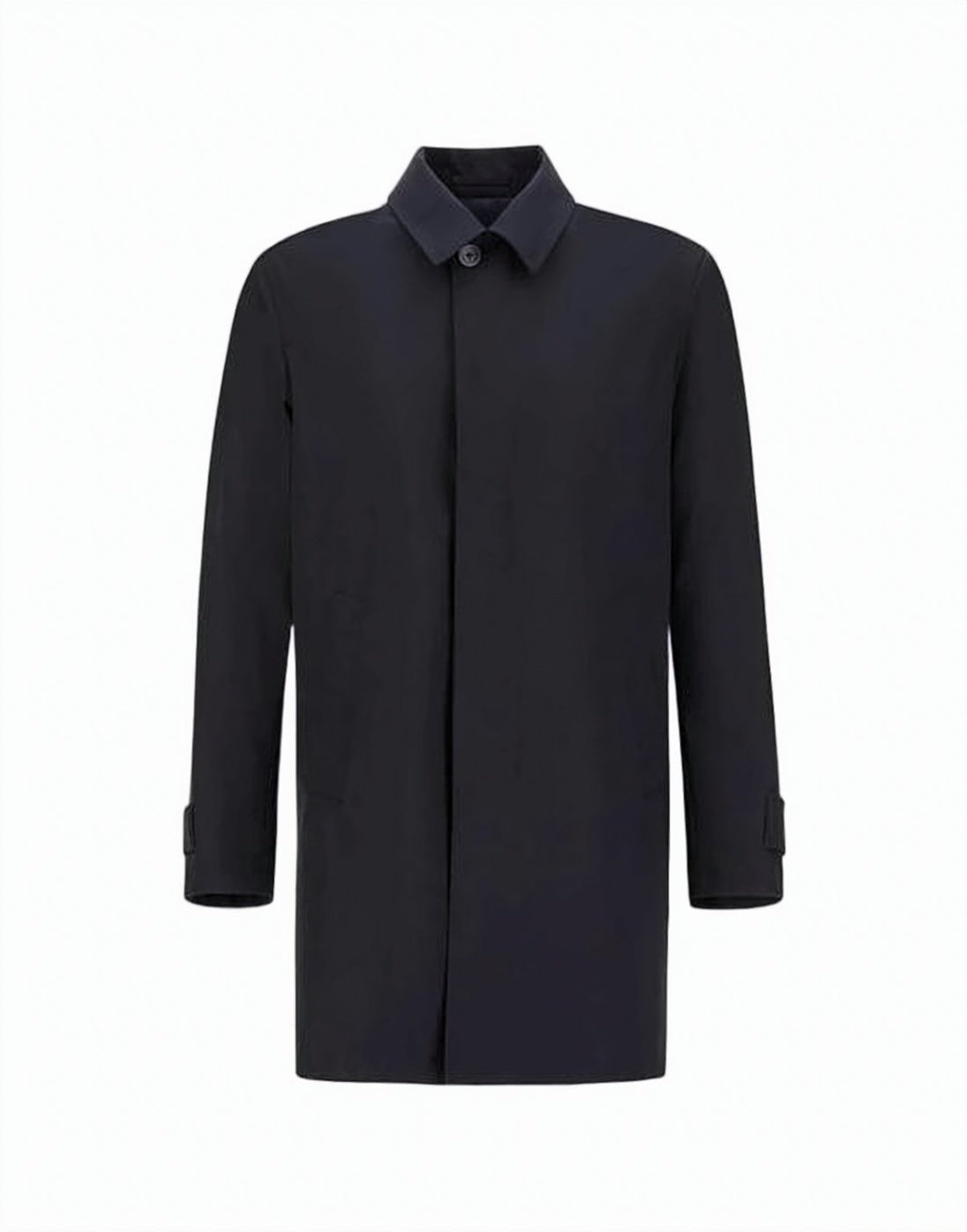 Minimalist Black Jacket with Concealed Button Placket