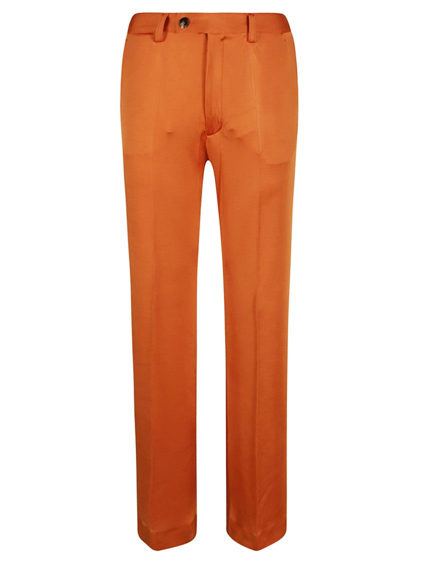 Tailored Orange Trousers With Smooth Finish