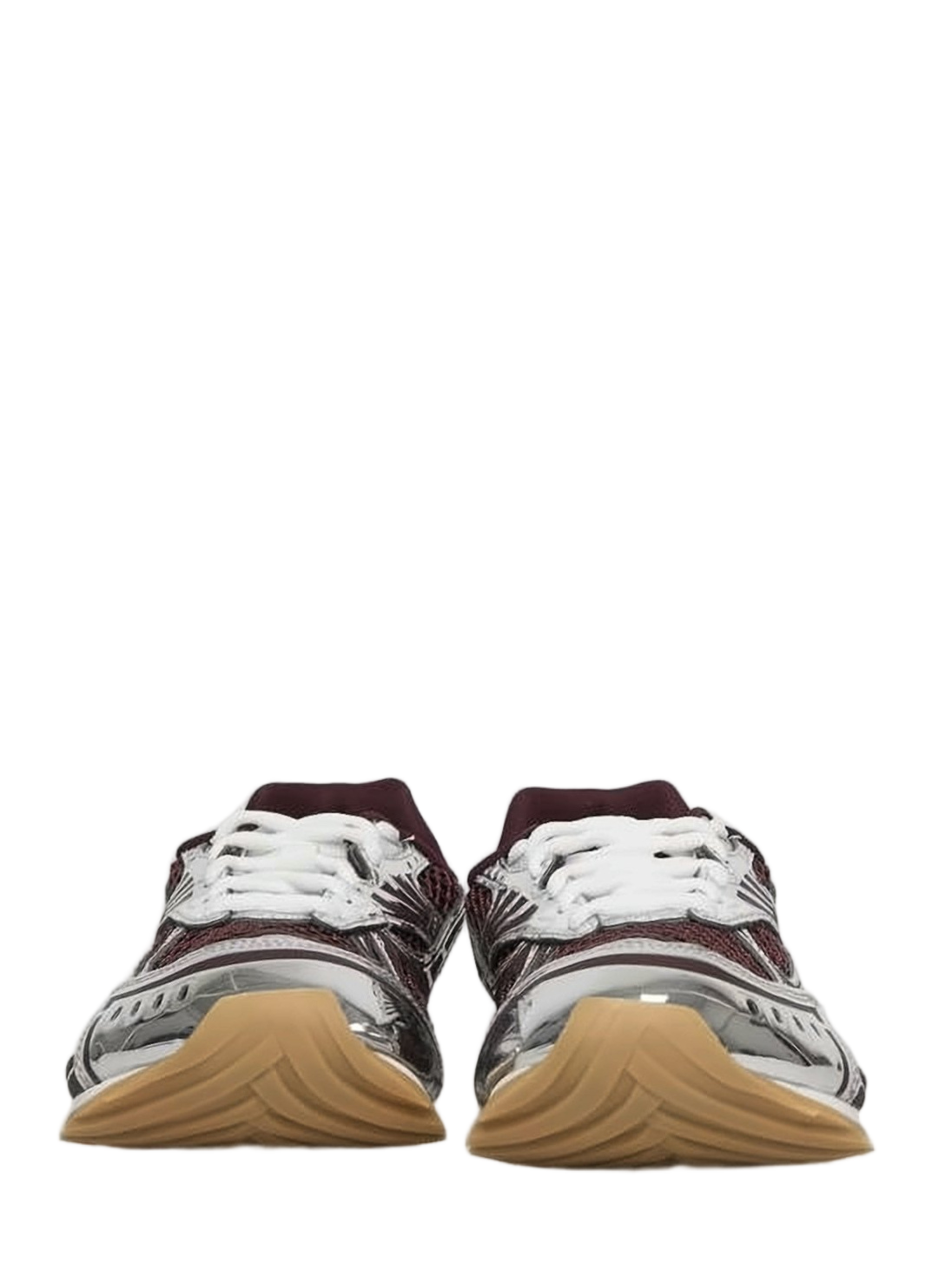 Burgundy Sneakers with Mesh Upper