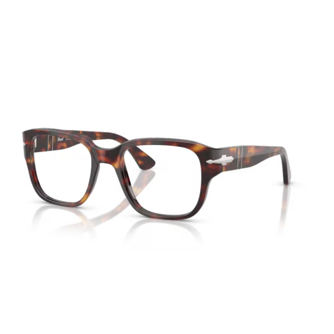 0po3374v Classic Tortoiseshell Acetate Eyeglasses with Metallic Detail