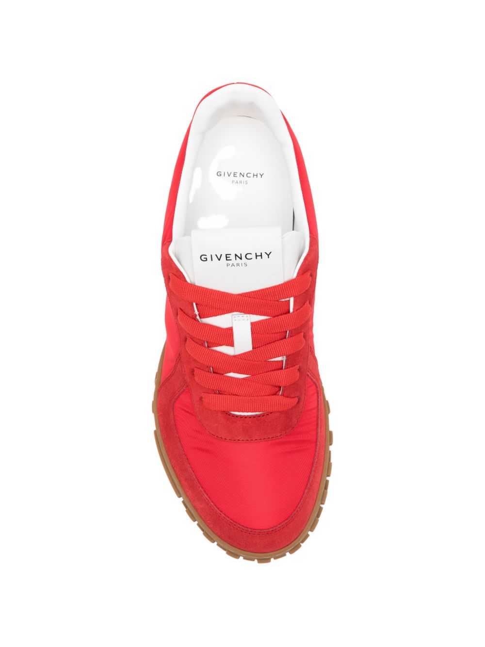 Red Suede Panelled Sneakers