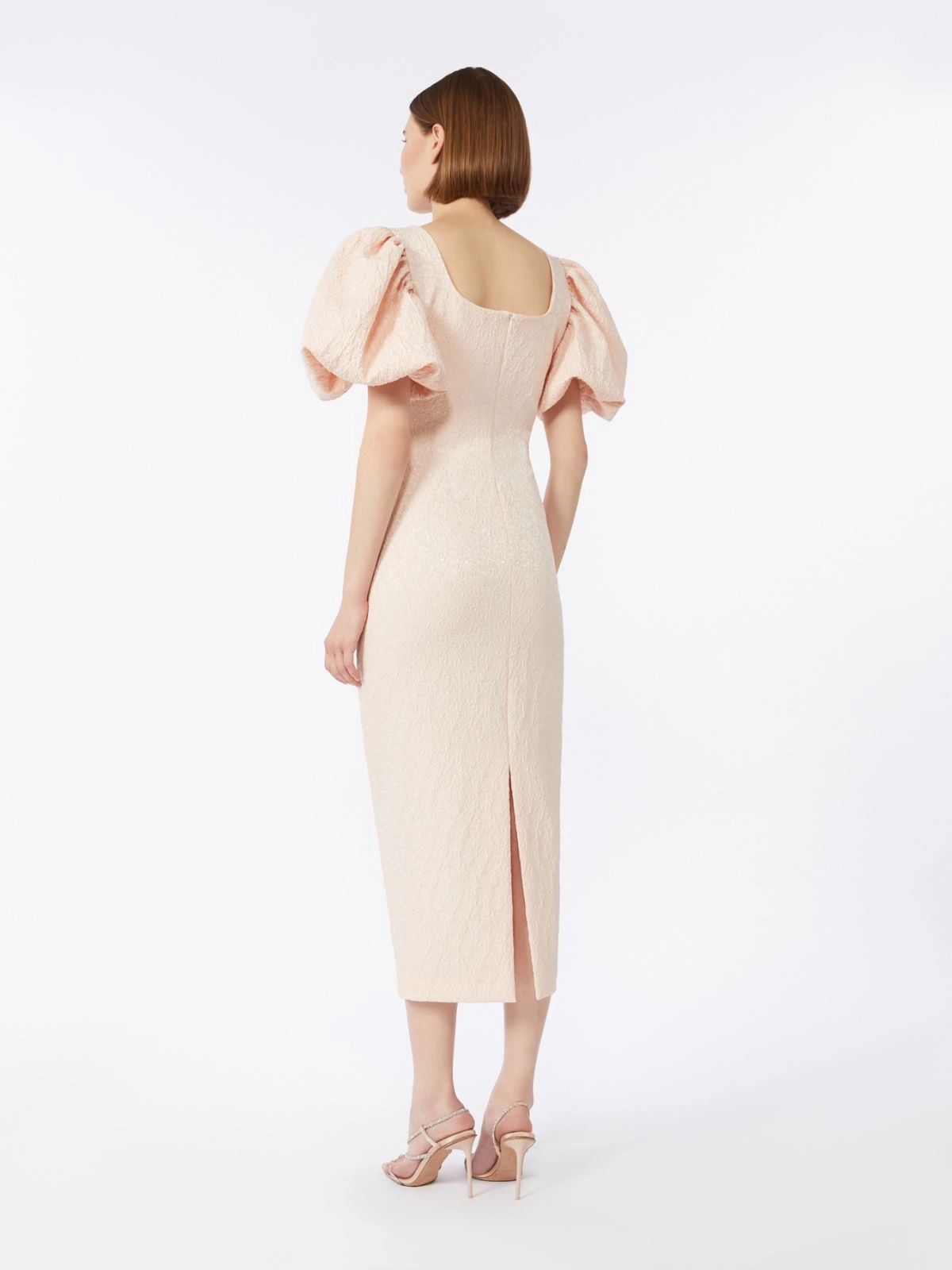 Fitted Midi Dress with Textured Fabric